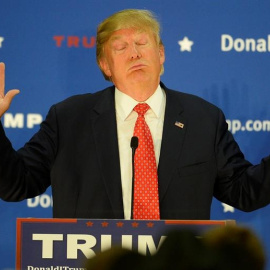 El precandidato presidencial estadounidense por el partido Republicano, Donald Trump, en un discurso en New Hampshire. EFE/CJ Gunther