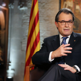 El president de la Generalitat en funciones, Artur Mas, durante su alocución de Fin de Año.