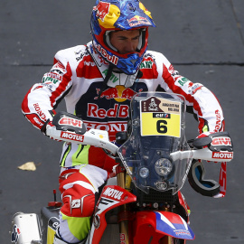 Barreda, durante el prólogo del Dakar. REUTERS/Enrique Marcarian