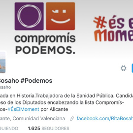 Perfil de Twitter de Rita Bosaho.