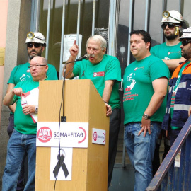 El exsindicalista Fernández Villa en un mitin. EUROPA PRESS/Damián Arienza.