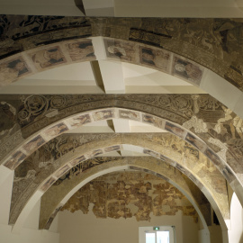 Las obras de arte procedentes del monasterio oscense de Sijena llevan décadas expuestas en el MNAC, en Barcelona.