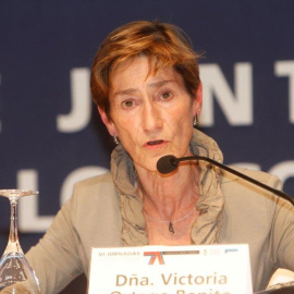 La abogada Victoria Ortega durante una conferencia en la Universidad Pública de Navarra. UNAVARRA.ES