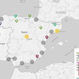 Mapa de los crímenes de odio creado por el proyecto.