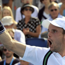 Roberto Bautista celebra su victoria contra Lajovic. /REUTERS