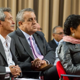 El presidente de la estatal Petróleos De Venezuela (PDVSA) Eulogio del Pino participa en una reunión con empresarios y representantes del sector productivo. EFE