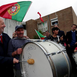 El candidato presidencial socialista António Sampaio da Nóvoa, durante su visita a Gondomar. EFE/Estela Silva