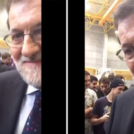 Imagenes del video grabado por la presidenta de la Comunidad de Madrid, Cristina Cifuentes, con el presidente del Gobierno en funciones, Mariano Rajoy, durante su visita a un centro integrado de Formación Profesional (FP).