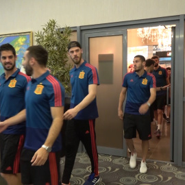 La Selección Española almuerza junta antes del partido