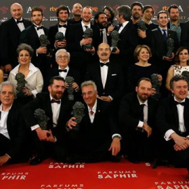 Foto de los premiados en la ceremonia de la 30 edición de los Premios Goya. / JUANJO MARTÍN (EFE)