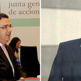 El vicepresidente de Inditex, José Arnau, y el fundador de la multinacional textl española, Amancio Ortega.
