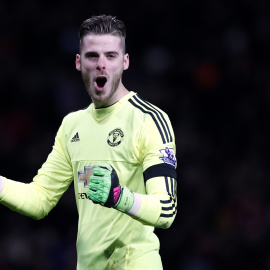 David De Gea celebra un gol del Manchester United la semana pasada. /REUTERS