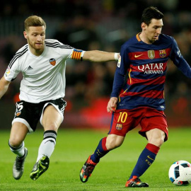 Messi en el partido de la semana pasada de Copa contra el Valencia. /EFE