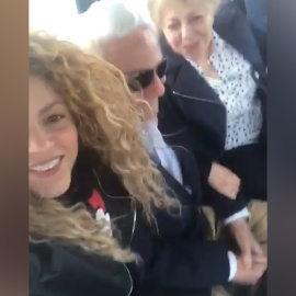 Shakira celebra con su familia la victoria de Colombia