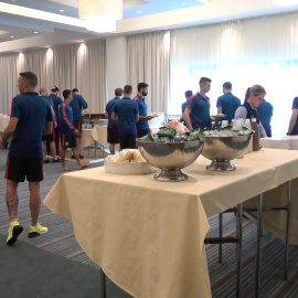 Comida de la selección antes del partido contra Marruecos