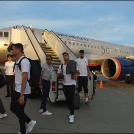 La Selección Española de Fútbol llega a Moscú