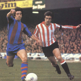 Txetxu Rojo frente al Barcelona en 1977