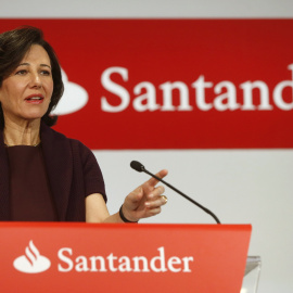 La presidenta de Banco Santander, Ana Patricia Botín, en la presentación de resultados anuales de la entidad. EFE