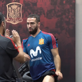 Dani Carvajal entrena en el gimnasio