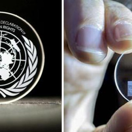 La Declaración Universal de Derechos Humanos y la Sagrada Biblia en sistemas de almacenamiento óptico 5D. /Universidad de Southampton