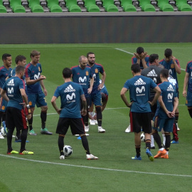 Entrenamiento de la Selección antes de viajar a Kaliningrado