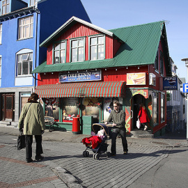 Una calle de Reykjavik.