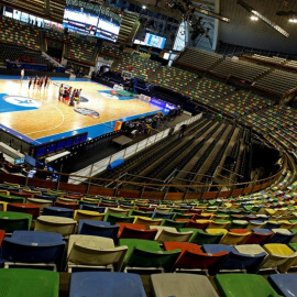 Cancha de juego instalada en el Coliseum de A Coruña para la Copa del Rey. /EFE