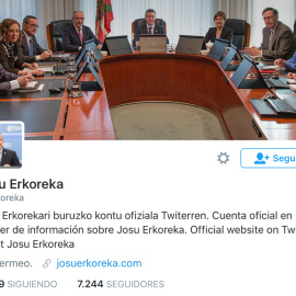 Perfil de twitter Josu Erkoreka.