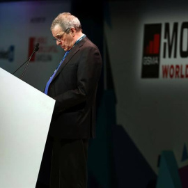 César Alierta durante un momento de su conferencia. / TONI ALBIR (EFE)