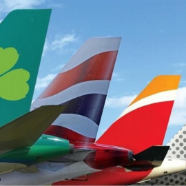 Las aerolíneas que integran IAG: Air Lingus, BA, Iberia y Vueling. E.P.