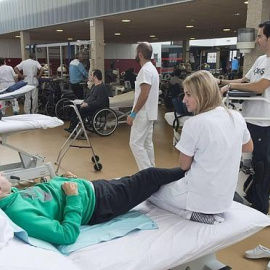 Pacientes en un centro de rehabilitación
