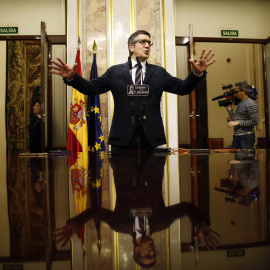 El presidente del Congreso de los Diputados, Patxi López, en una comparecencia ante los periodistas. REUTERS/Susana Vera