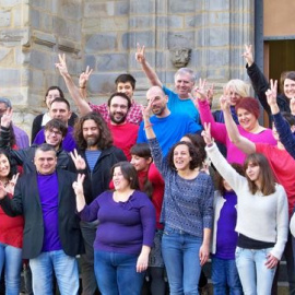 Imagen de la corriente Aurrera Begira de Podemos Euskadi durante la de su candidatura para las primarias de las que salió el Consejo Ciudadano Autonómico de Podemos Euskadi