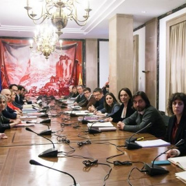 PSOE, Podemos, Compromis, IU, equipo negociador investidura Pedro Sánchez. E.P.