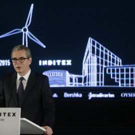 El presidente ejecutivo de Inditex, Pablo Isla, en la rueda de prensa de prensentación de los resultados anuales del grupo textil, en su sede central en la localidad coruñesa de Arteixo. REUTERS/Miguel Vidal