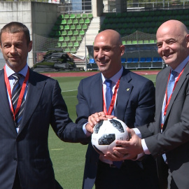 Rubiales, Infantino y Ceferin acuden a la Asamblea de la RFEF