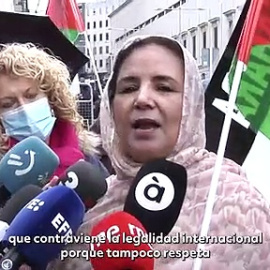 Manifestantes saharauis protestan frente al Congreso: "Hay malestar, rabia e incomprensión"