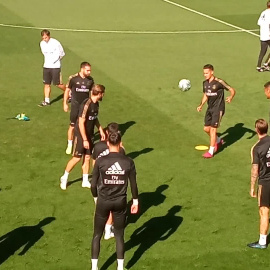 Entrenamiento del Real Madrid previo al derbi