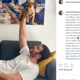 Álex Lequio no pierde el humor en su "arresto domiciliario"