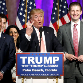 Donald Trump celebra su victoria en las primarias de Florida. - REUTERS