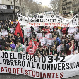 Manifestación de estudiantes contra el 3+2