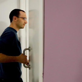 El secretario general de Podemos en la Comunidad de Madrid, Luis Alegre, antes la reunión del Consejo Autonómico de la Comunidad de Madrid.EFE/JuanJo Martin