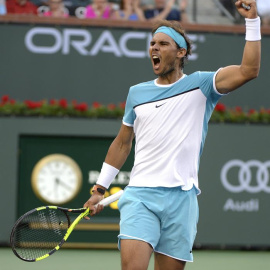 Nadal celebra su triunfo contra Zverev en Indian Wells. /EFE