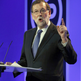 El presidente del Gobierno en funciones, Mariano Rajoy, en la convención sobre empleo del PP celebrado en Madrid. EFE