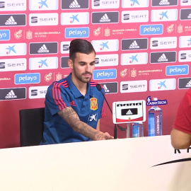 Dani Ceballos, en rueda de prensa con la selección