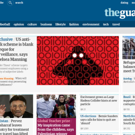 Portada de la edición digital de 'The Guardian'.