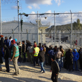 Imagen del cetro de registro de refugiados de Moria, en Lesbos, Grecia.- BDGM