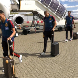 La Selección Española de Fútbol llega a Londres