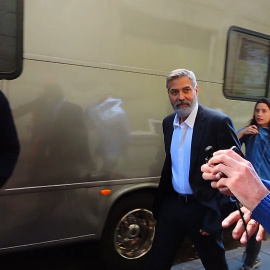 George Clooney graba su nuevo anuncio en Madrid