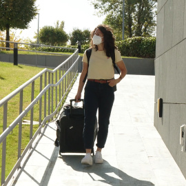 Llegada de la Selección española femenina de fútbol a Las Rozas